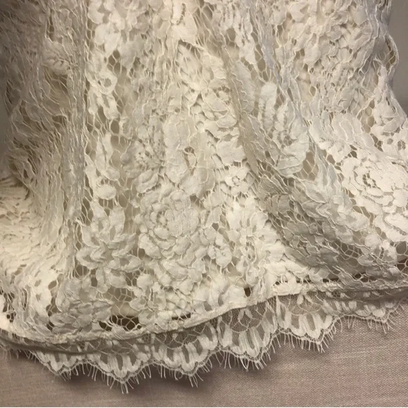 ABERCROMBIE & FITCH Ivory Eyelash Lace Sweetheart Neckline Sleeveless Dress XS - Picture 6 of 13